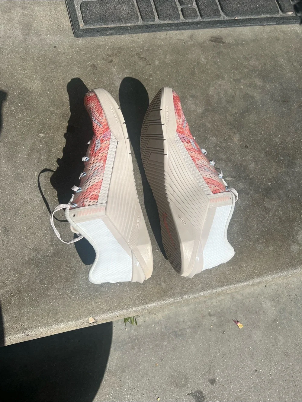 Nike Coral and White Knit Running Shoes